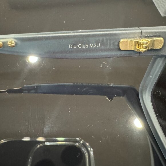 CHRISTIAN DIOR DIORCLUB M2U 31B8 MASK SILVER MIRROR BLUE DIOR lOGO SUNGLASSES. - Picture 8 of 17